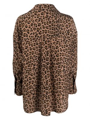 Hemd mit print mit leopardenmuster Simonetta Ravizza braun