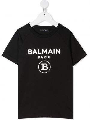 Trykt t-skjorte for jenter Balmain Kids svart