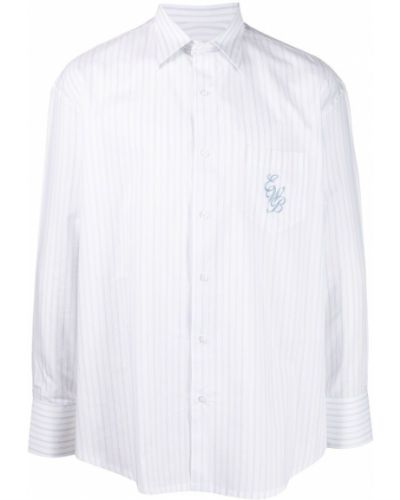 Camisa con bordado a rayas Ernest W. Baker blanco