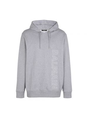 Reflektierender hoodie aus baumwoll mit print Balmain grau