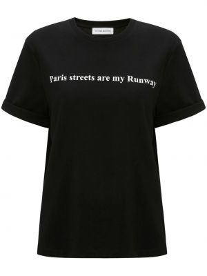 Βαμβακερή μπλούζα με σχέδιο Victoria Beckham μαύρο