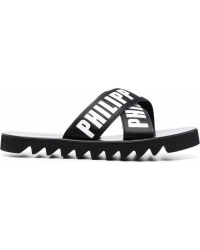 Кожени ниски обувки Philipp Plein черно