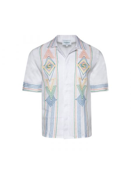 Льняная рубашка с вышивкой Casablanca белая