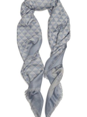 Шелковый шерстяной шарф Prada синий