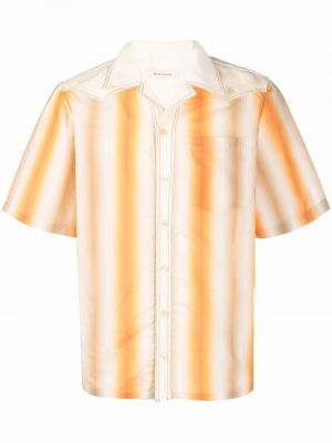 Pruhovaná košeľa s potlačou Wales Bonner oranžová