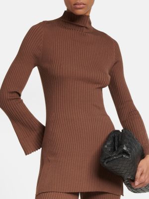 Suéter de lana de tela jersey Wolford marrón