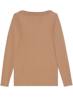 Kašmírový svetr s knoflíky Gucci hnědý