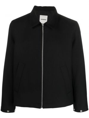 Bavlnená bunda na zips Sandro čierna