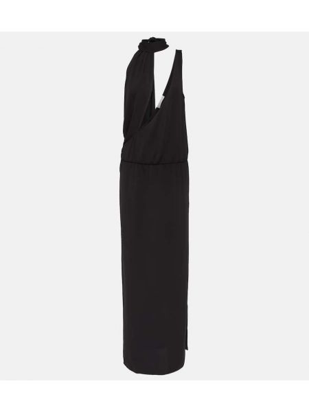 Drapované dlouhé šaty Christopher Esber černé