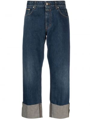 Bavlnené džínsy s rovným strihom Closed modrá