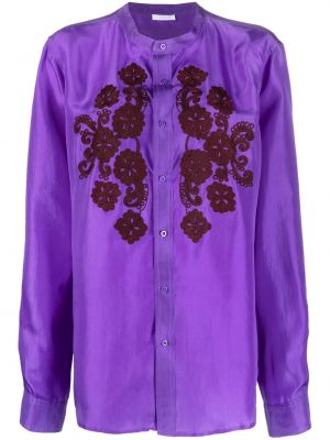 Šilkinė siuvinėta marškiniai P.a.r.o.s.h. violetinė