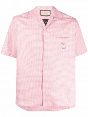 Koszula z haftem Gucci, różowy