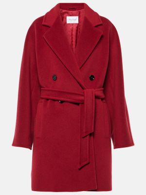 Abrigo corto de lana de cachemir con estampado de cachemira Max Mara rojo