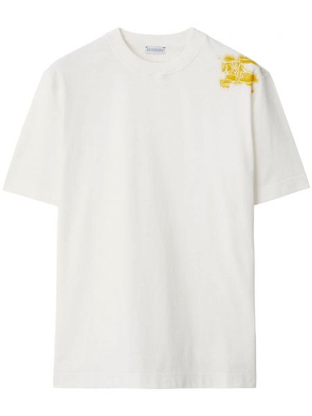 Kokvilnas t-krekls Burberry balts