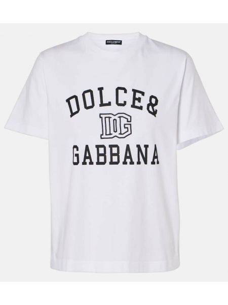 Jersey pamuklu tişört Dolce&gabbana beyaz