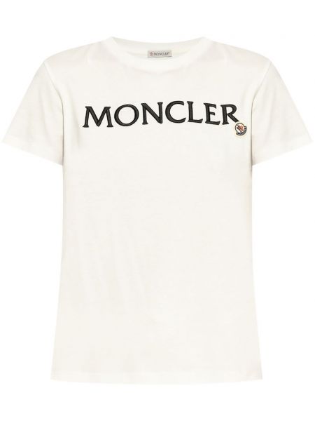 Broderet t-shirt Moncler hvid