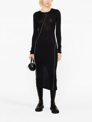 Bavlněné midi šaty Helmut Lang černé