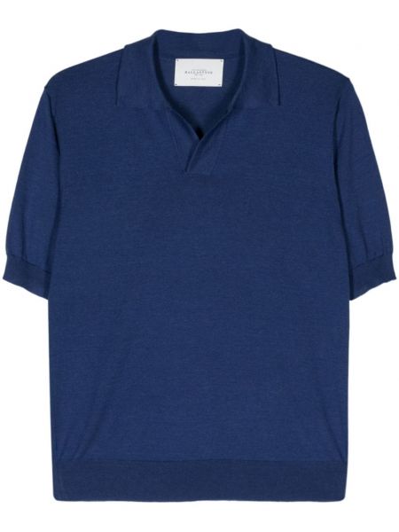 Копринена поло тениска Ballantyne синьо