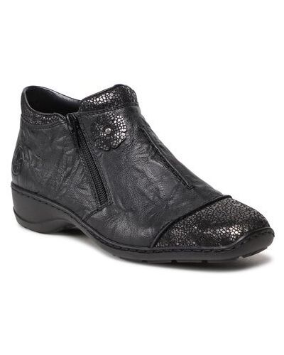 Pantofi din piele Rieker negru