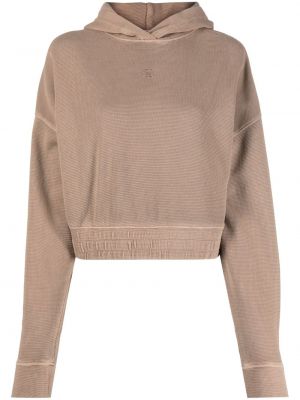 Siuvinėtas džemperis su gobtuvu Calvin Klein Jeans ruda
