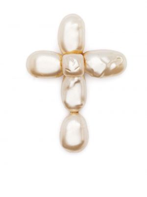 Brošňa s perlami Chanel Pre-owned zlatá