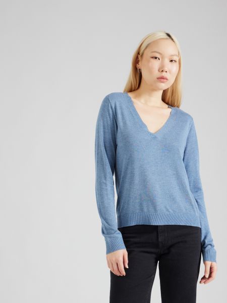 Меланжов пуловер Vila синьо