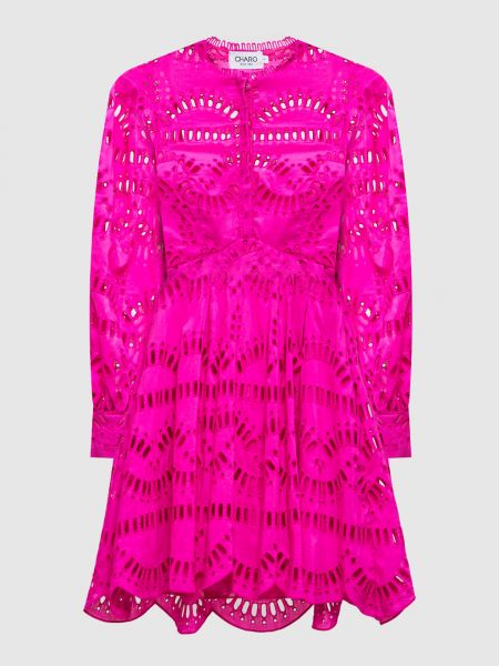 Платье-рубашка с вышивкой Charo Ruiz розовое
