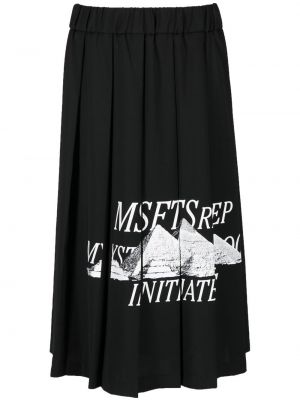 Plisovaná sukňa s potlačou Msftsrep čierna
