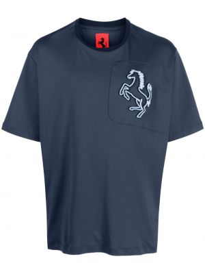 T-shirt aus baumwoll Ferrari blau