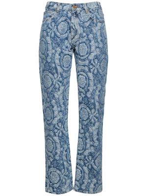Žakárové džínsy Versace modrá