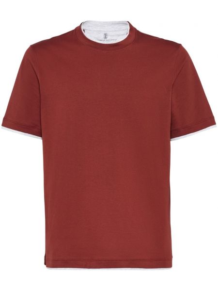 Μπλούζα με στρογγυλή λαιμόκοψη Brunello Cucinelli κόκκινο