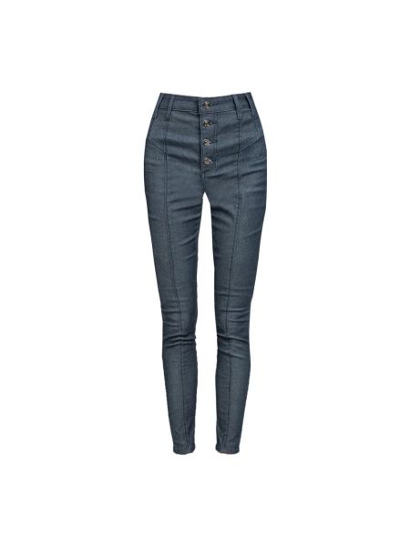 Jeansy skinny dopasowane z wysoką talią Guess niebieskie