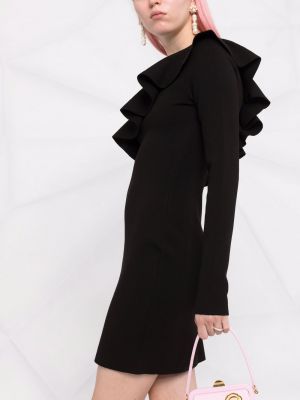 Sukienka mini z falbankami Philosophy Di Lorenzo Serafini czarna