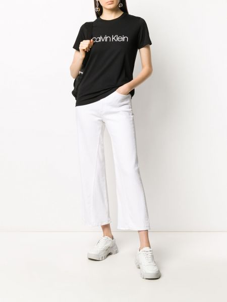 Camiseta con estampado Calvin Klein negro