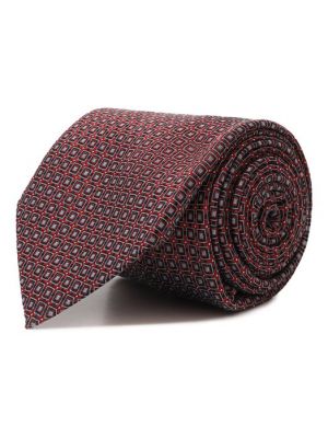 Шелковый шерстяной галстук Kiton красный