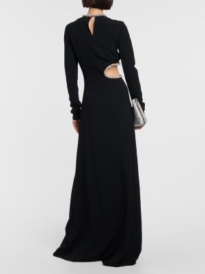 Dolga obleka s kristali Stella Mccartney črna