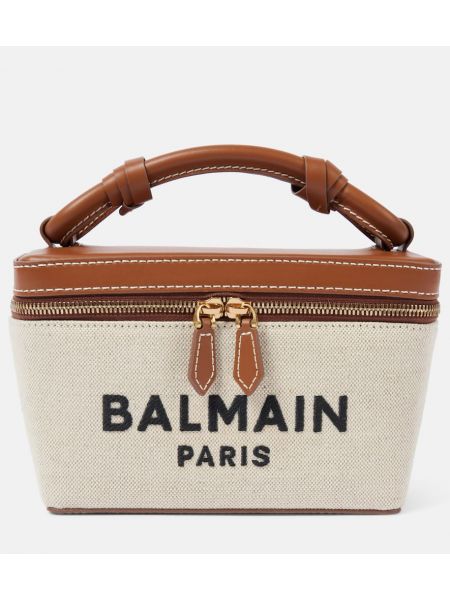 Läder tygpåse Balmain beige