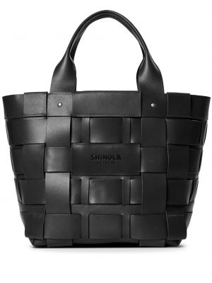 Kožená nákupná taška Shinola čierna