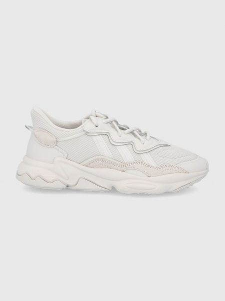 Sneakersy sznurowane skórzane Adidas Originals - beżowy