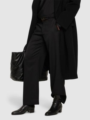 Leder stiefel mit reißverschluss Saint Laurent schwarz