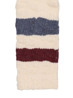 Pruhované bavlněné ponožky Golden Goose bílé