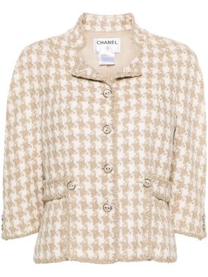 Houndstooth-mustriga jakk Chanel Pre-owned