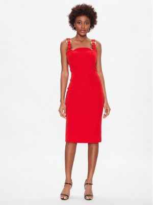 Коктейлна рокля slim Versace Jeans Couture червено