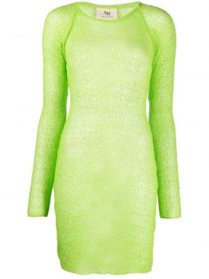 Πλεκτή φόρεμα με διαφανεια Ambra Maddalena πράσινο