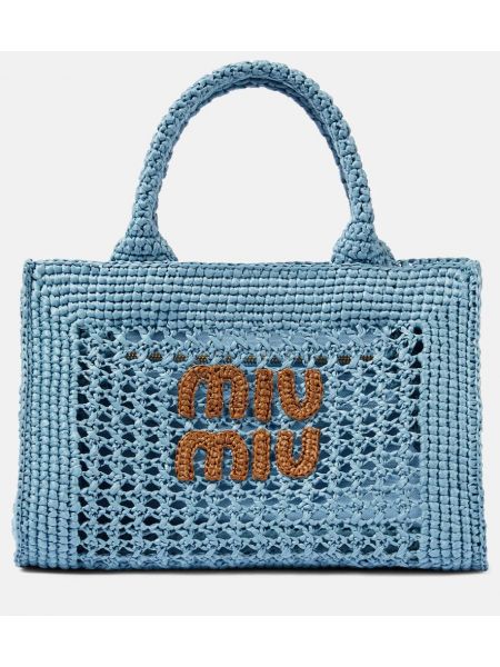 Nakupovalna torba Miu Miu modra