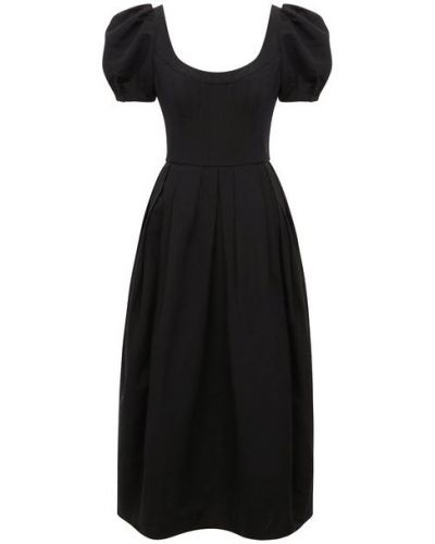 Платье из хлопка и льна Brock Collection - Черный