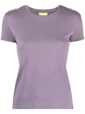 Bavlnené tričko Elisabetta Franchi fialová
