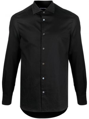 Памучна риза Emporio Armani черно