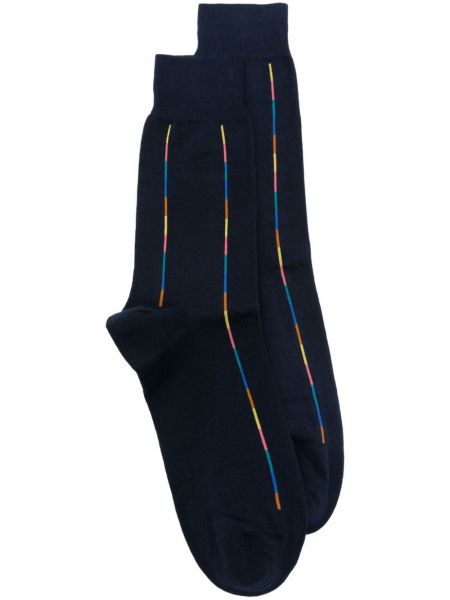 Памучни чорапи на райета Paul Smith синьо
