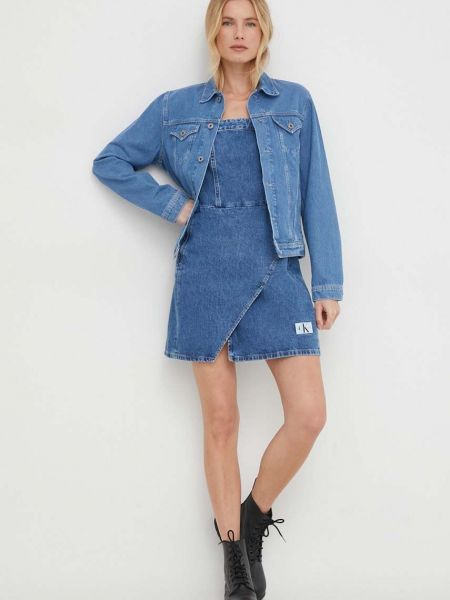 Uska mini haljina Calvin Klein Jeans plava